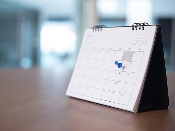 Contract Review image of a Calendar