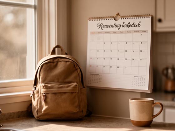 Custody image of schedule and backpack