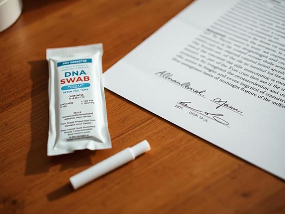 Paternity image of DNA swab
